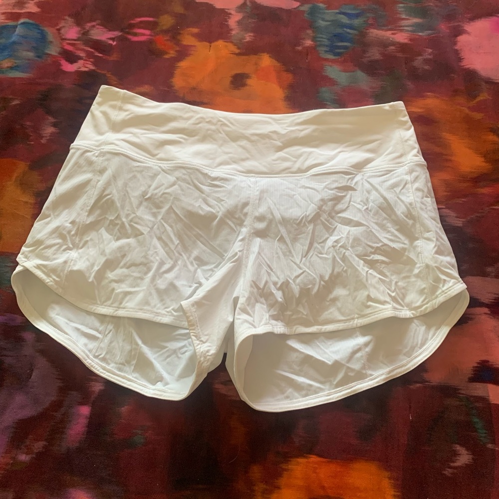 Lululemon white speed up lined short